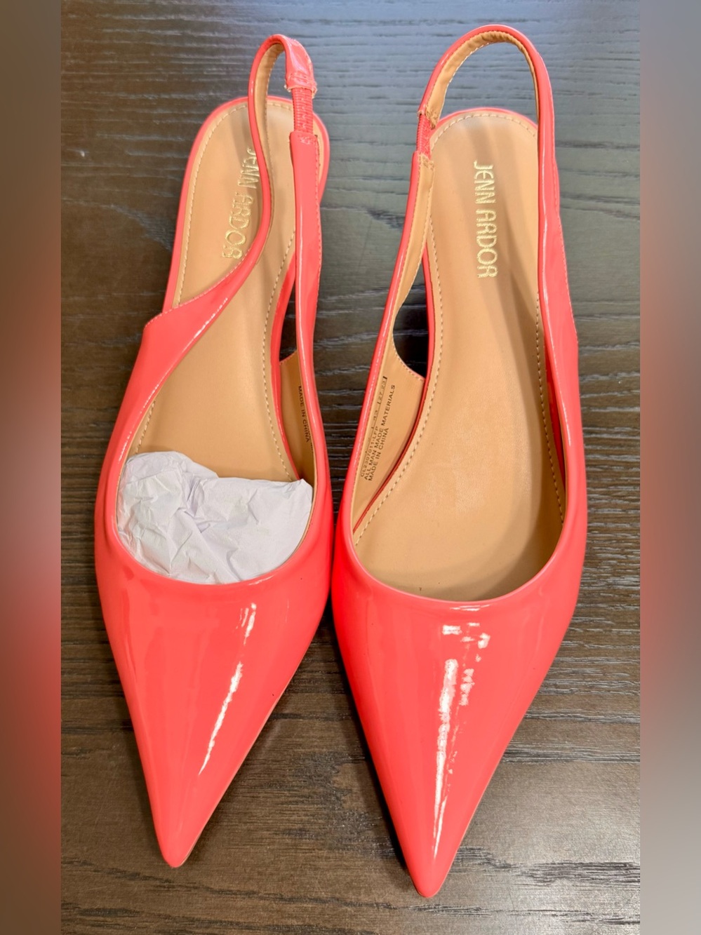 Jenn Ardor Hot Pink Patent Slingback Kitten Heel Pointed Toe Pumps Size 11